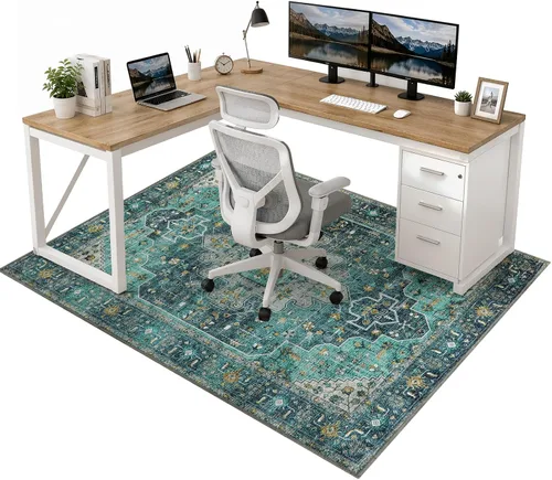 Vista 34 de Anidaroel Alfombra para Silla de Oficina para Piso de Madera Dura, Protector para Silla con Ruedas de 36"x48", Alfombra para Computadora