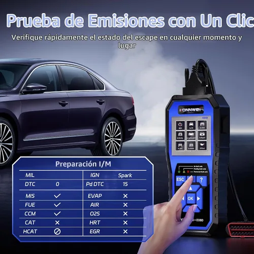 Vista 5 de KONNWEI Escáner OBD2 Compatible con VW Audi Skoda Seat, Herramienta de Diagnóstico de Sistema Completo OBD2 con Registro de Batería, Lector