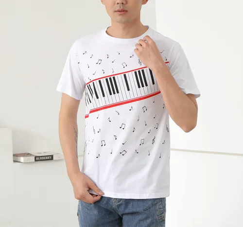 Vista 3 de Mens Boys Perfect Cosplay OLODUM Beat It Piano Peace Anti War T- Shirts