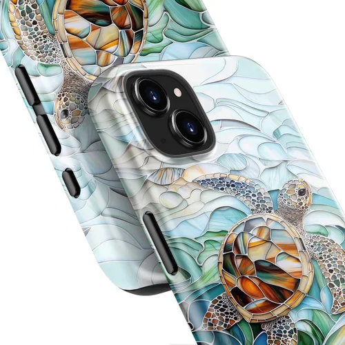 Vista 8 de LUMARKE Funda para iPhone 14/iPhone 13, lindo Y2K floral, carga inalámbrica Mosaico Tortuga Shell