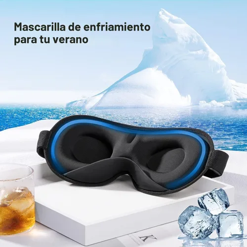 Vista 7 de YFONG Máscara de Sueño con Peso, Mujeres Hombres Máscara para Dormir 3D Bloqueadora de Luz (4.2oz/120g), Máscara para los Ojos de Alivio de Presión