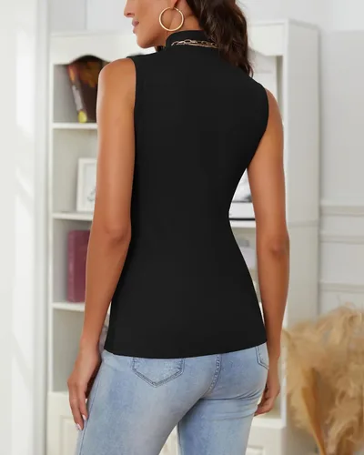 Vista 4 de WOWENY Camisetas térmicas de cuello alto para mujer, ligeras, de manga larga, ropa interior suave, ajustada, suéter básico