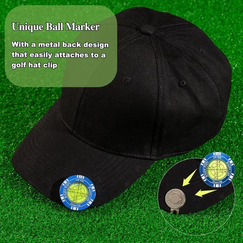 Vista 5 de Putt - Lector verde de golf, ayuda de entrenamiento de golf de alta precisión, elegante marcador de bola con clip para sombrero, accesorios de golf