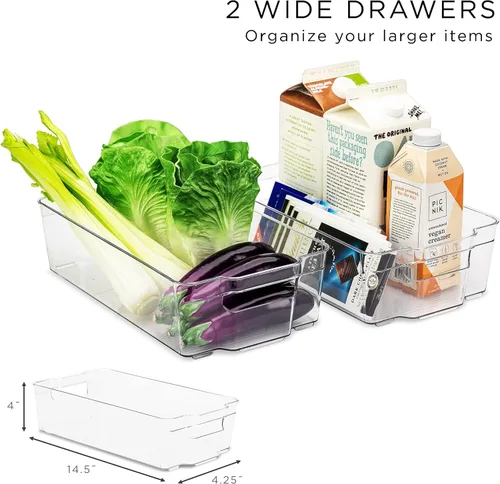Vista 5 de Sorbus - Contenedores para refrigerador y congelador, organizador de refrigerador, contenedores de almacenamiento de alimentos apilables
