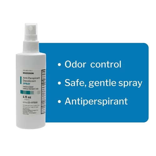 Vista 4 de McKesson Spray desodorante antitranspirante, aroma fresco, 4 onzas, 1 unidad