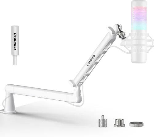 Vista 9 de Brazo de Micrófono, Aokeo AK-55i - Soporte de Brazo de Micrófono de Escritorio Ajustable de Bajo Perfil, Adecuado para Blue Yeti, Snowball iCE
