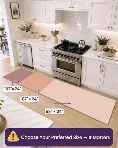 Vista 5 de DEXI Alfombrillas de cocina acolchadas antifatiga, 24 x 87 pulgadas, color Beige claro