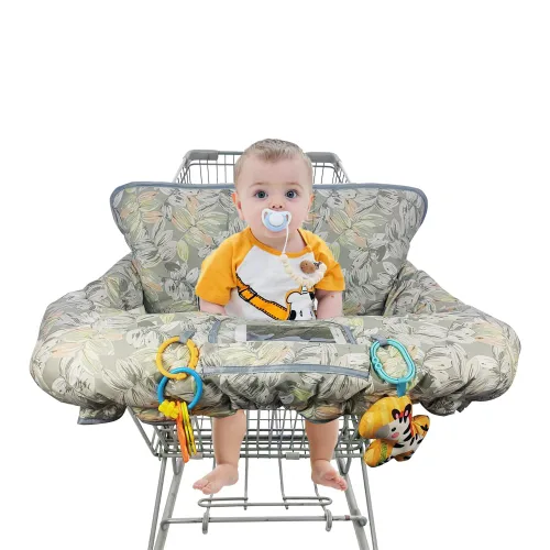 Vista 2 de Funda para carrito de compras para bebé, niño, niña, fundas de carrito multien 1 para bebés, funda acolchada suave para silla alta infantil, lavable