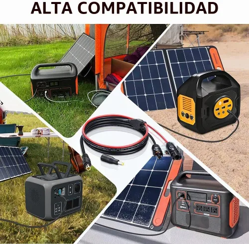 Vista 6 de ELECTOP Conector de panel solar a cable adaptador de CC de 0.315 in, enchufe de alimentación de CC de 6 pies con convertidor de 0.217 x 0.098 in