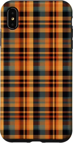 Vista 11 de Plaid Orange Brown Fall Harvest Muted Colors Print Pattern Case for iPhone 17