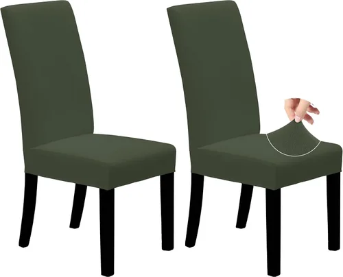 Vista 24 de Easy-Going - Juego de 2 fundas elásticas para sillas de comedor, fundas para sillas de comedor, fundas para sillas Parsons para comedor, ceremonia