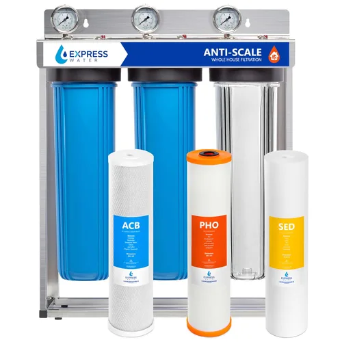 Vista 11 de Express Water Juego de filtros antiincrustaciones para toda la casa, kit de repuesto de acondicionador de agua de filtración de 3 etapas