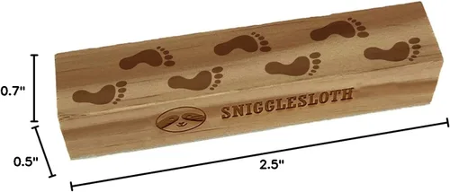 Vista 8 de Footprint Tracks - Sello de goma rectangular para estampado de manualidades, 2.50 pulgadas, pequeño