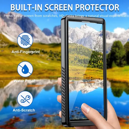 Vista 3 de Miimall Funda impermeable compatible con Samsung Galaxy S23, S23 [lente y protector de pantalla integrados] [impermeable] de cuerpo completo