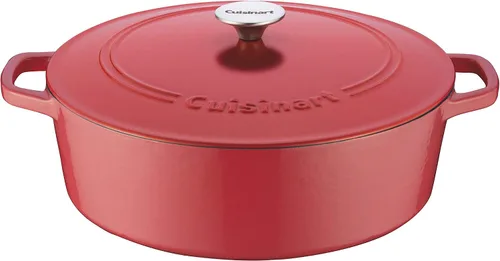 Vista 39 de Cuisinart Freidora de pollo de hierro fundido de 12 pulgadas con tapa, capacidad de 4.5 cuartos de galón, interior esmaltado de porcelana, apta
