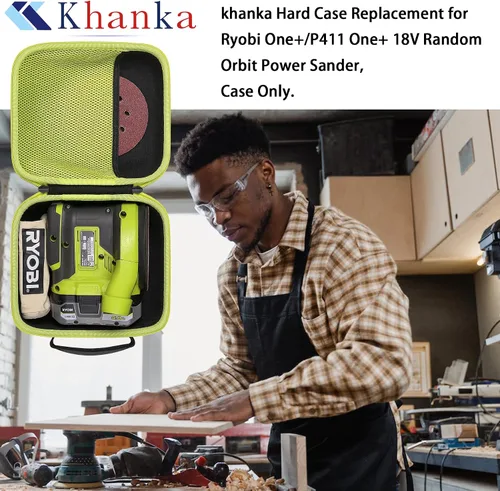 Vista 6 de khanka Carcasa rígida de repuesto para lijadora Ryobi One+/P411 One+/P401 de 18 V de órbita aleatoria, solo funda.