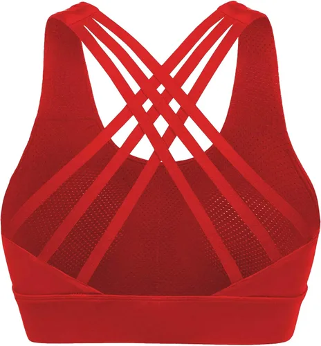 Vista 5 de Nine Bull - Brasier deportivo con relleno extraíble y espalda cruzada para mujer. Soporte de alto impacto, brasier de entrenamiento y para yoga.