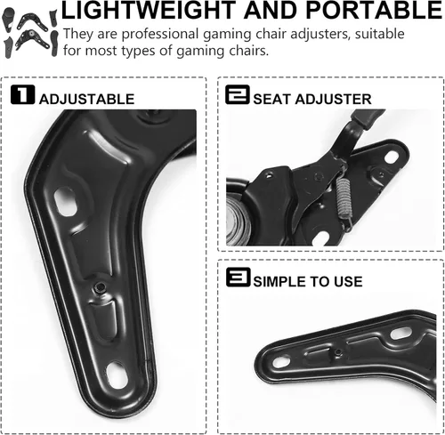 Vista 5 de Cabilock Ajustadores de silla de juego elegantes 6 piezas piezas de silla de plástico hierro fácil de instalar accesorios de ajuste para jugadores