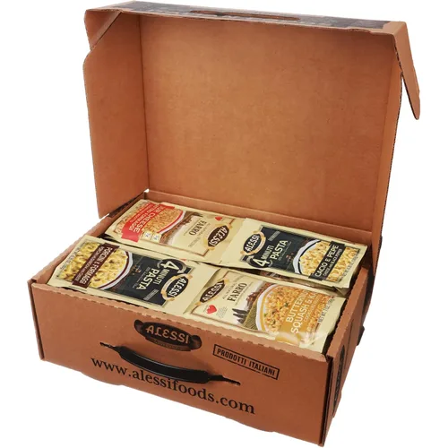Vista 2 de Alessi Taste of Italy - Caja de regalo de variedad navideña, muestra de sopas inspiradas culturalmente, pastas, risottos, farros y palitos de pan