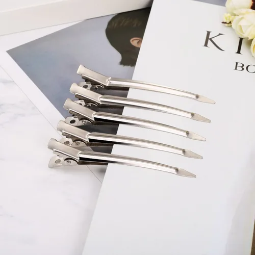 Vista 5 de Hicarer Pinzas de metal de 3.5 pulgadas para rizos, pinzas de corte de pico de pato (24 piezas)