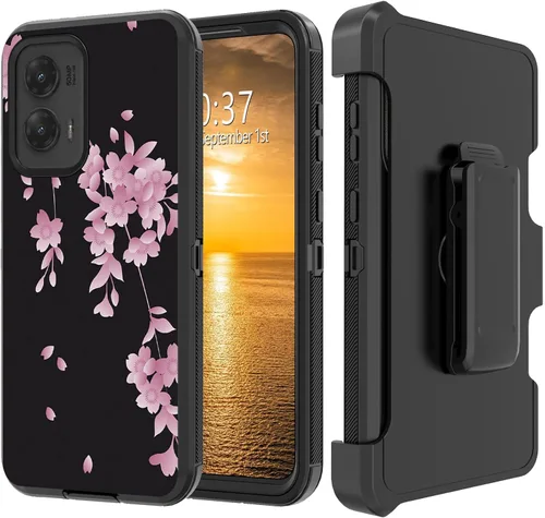Vista 47 de Funda para Moto G Stylus 5G 2023 con funda de clip para cinturón y soporte, resistente de doble capa, resistente a prueba de golpes, para Motorola