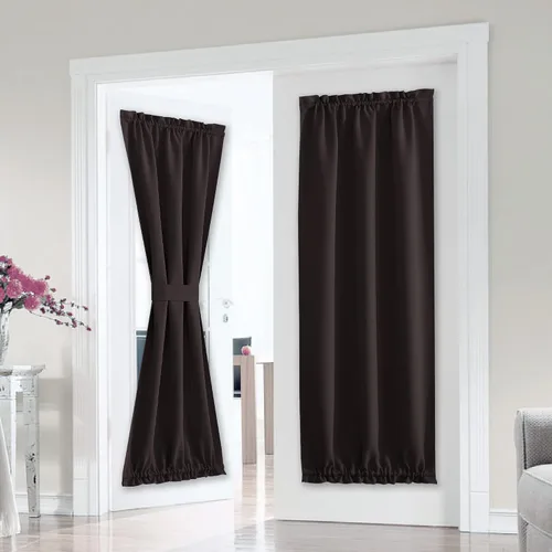 Vista 63 de PONY DANCE Persianas para puertas – Paneles opacos para tratamiento de ventanas, cortinas sólidas de alta resistencia con bolsillo para barra
