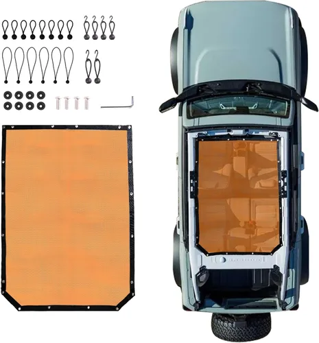 Vista 11 de Parasol Compatible con Ford Bronco Nuevo 2021 2022 2023 2024 2025 de 2 Puertas, Parasol Bikini Top para Techo Bimini, Red de Malla Suave, Accesorios