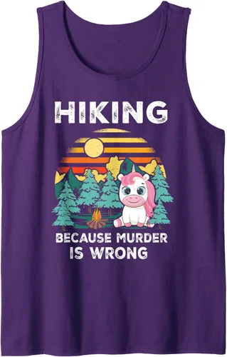 Vista 5 de Hiking Because Murder Is Wrong Unicorn - Camiseta sin mangas para excursionistas