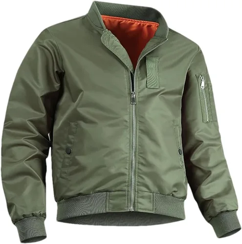 Vista 8 de Abrigos de bombardero de vuelo softshell para hombre, para primavera, otoño, para negocios, golf, Varsity chaquetas