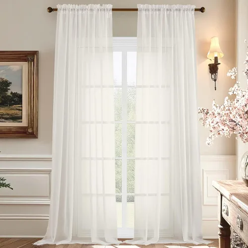 Vista 101 de Aiyufeng 2 paneles de cenefa transparente negra de 14 pulgadas de largo, cortinas cortas negras transparentes para dormitorio, cortinas de cocina