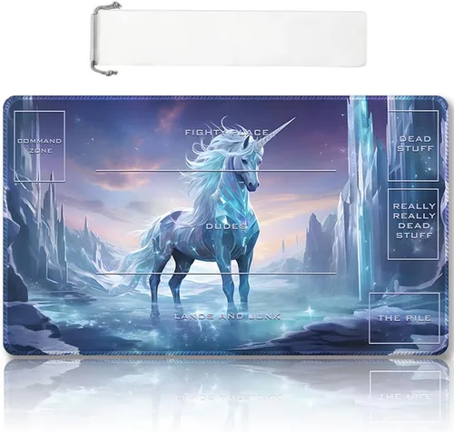 Vista 50 de DAUXID Tapete de Juego MTG Cosido Premium con Zonas y Respaldo de Goma Antideslizante, Tapete de Juego TCG para MTG y Otros Juegos de Cartas, Diseño