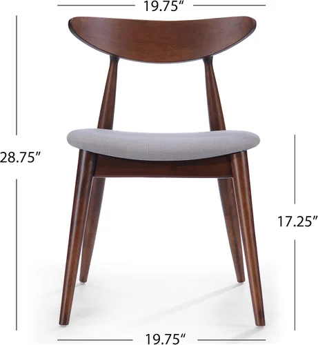Vista 7 de Christopher Knight Home Barron - Juego de comedor de tela y madera de nogal, juego de 5 piezas, gris claro / nogal
