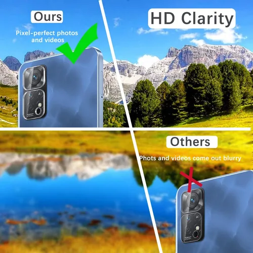 Vista 6 de [Paquete de 2+2] Diseñado para Xiaomi Redmi Note 11 Pro/Redmi Note 11 Pro 5G Protector de pantalla de vidrio templado de privacidad (2 paquetes) +