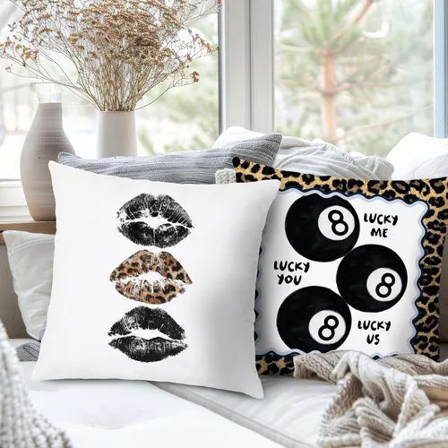 Vista 4 de Trendy Leopard Cheetah Print Pillow Covers 18x18 Set of 4