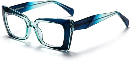 Vista 7 de Breaksun Gafas de luz azul cuadradas de moda para mujeres y hombres, gafas de computadora sin receta