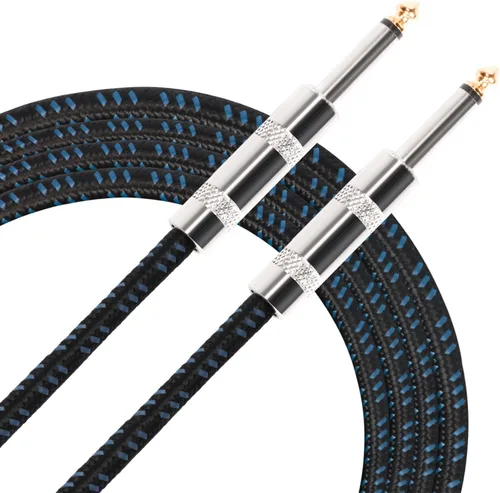 Vista 11 de Donner Cable TRS de 6 pies, cable de conexión estéreo equilibrado, resistente, sin zumbido de 1/4 pulgadas, ángulo recto macho a cable recto TRS