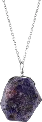 Vista 11 de Collar con colgante de piedras preciosas múltiples crudas