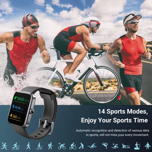 Vista 9 de Holiday Relojes inteligentes para hombres y mujeres, Alexa integrado, reloj de fitness con oxígeno en sangre, frecuencia cardíaca, monitor de sueño