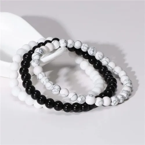 Vista 2 de Caiyao 3 pulseras de cuentas de piedras preciosas naturales semipreciosas de 0.315in para mujeres y hombres, pulsera de piedra de reiki de cristal