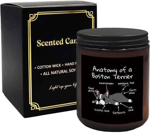 Vista 6 de Mancheng-zi Regalos Pitbull: divertidas velas para perros Pitbull, cuidado con las velas perfumadas