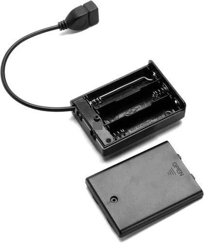 Vista 3 de OPSFALCON Soporte para 3 pilas AA, 3 cajas de batería AA, 3 cajas de soporte de batería AA de 1.5 V con interruptor de encendido/apagado y cubierta