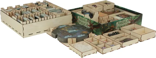 Vista 7 de The Broken Token Arkham Horror - Organizador de juegos compatible con 3ª edición, caja de almacenamiento de madera de abedul con bandejas