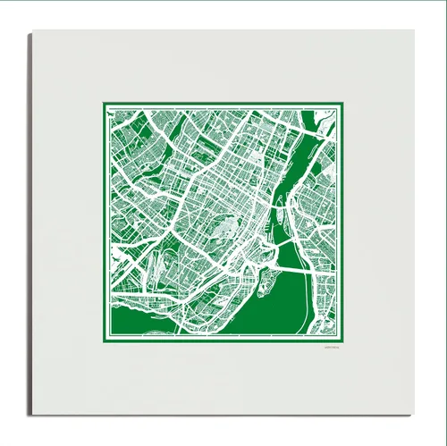 Vista 79 de O3 Design Studio San Diego, CA Paper Cut Map Matted Grey 20x20 in Paper Art