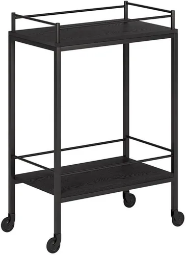 Vista 6 de Barnes - Carrito rectangular de 23,5 pulgadas de ancho, color marrón aliso
