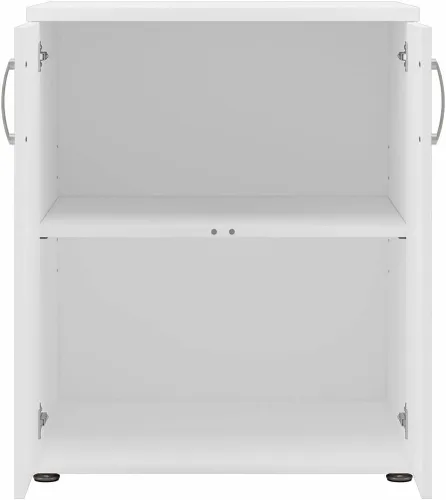 Vista 9 de Bush Business Furniture - Armario de almacenamiento universal para lavadero con puertas y estantes en color blanco