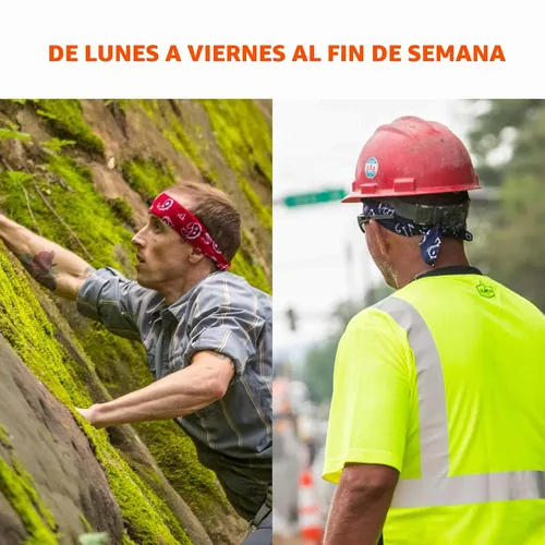 Vista 6 de Ergodyne Chill Its 6700CT - Bandana de enfriamiento, forrada con material PVA evaporativo para un alivio de enfriamiento rápido, lazo para un ajuste
