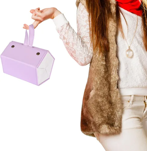 Vista 6 de MEGREZ Caja organizadora de lentes de sol de 5 ranuras, de piel sintética, plegable, para mujer, estuche para gafas de sol, organizador para viajes