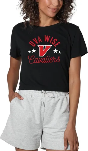 Vista 291 de Colección oficial de camisetas con diseño de mascota desgastada para mujer, color negro Grizzlies del estado de Adams