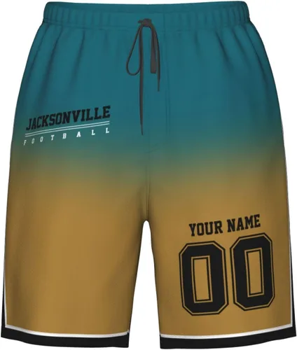 Vista 16 de Pantalones cortos de playa personalizados de fútbol para hombre, de secado rápido, personalizados con cualquier nombre y número, regalos