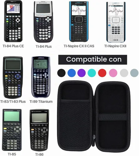 Vista 3 de Lebakort Funda rígida compatible con Texas Instruments TI-84 Plus CE/TI-84 Plus/TI-84 Evo/TI-Nspire CX II CAS/TI-Nspire CX II/TI-83 Estuche Iris